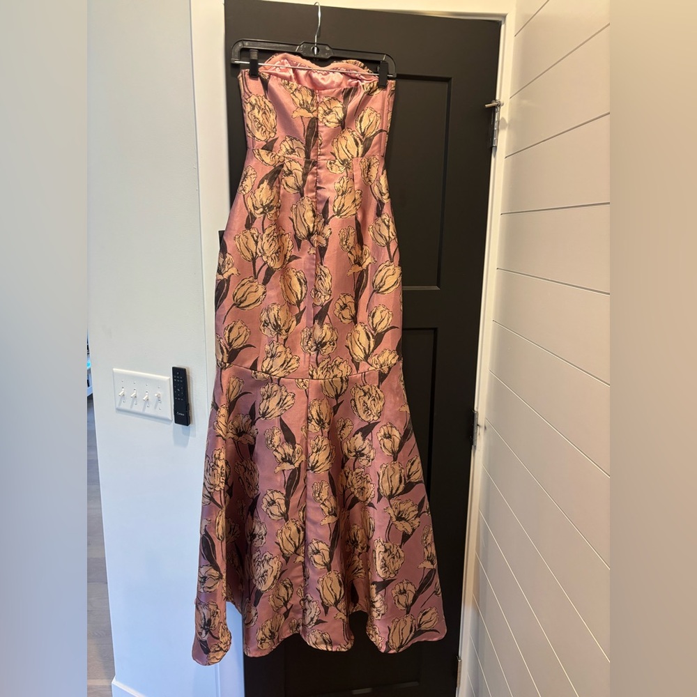 NWT Lulus Gowning Around Mauve Floral Jacquard Strapless Maxi Dress XS Gown - Picture 10 of 16